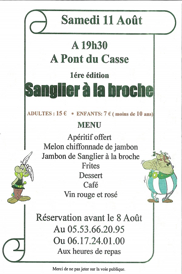 flyer sanglier à la broche